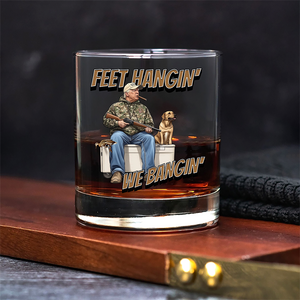 Trump Hunting Feet Hangin' We Bangin' Whisky Glass LM32 63849