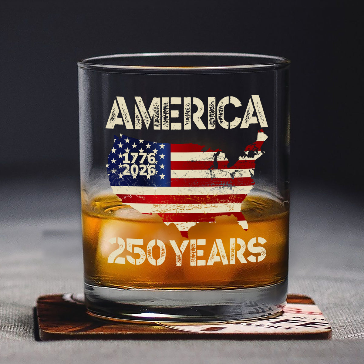 250 Years America Anniversary 250th Independence Day Whiskey Glass HA75 897356