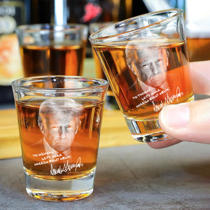 Personalized President Donald Trump Autographed Shot Glass HA75 64368