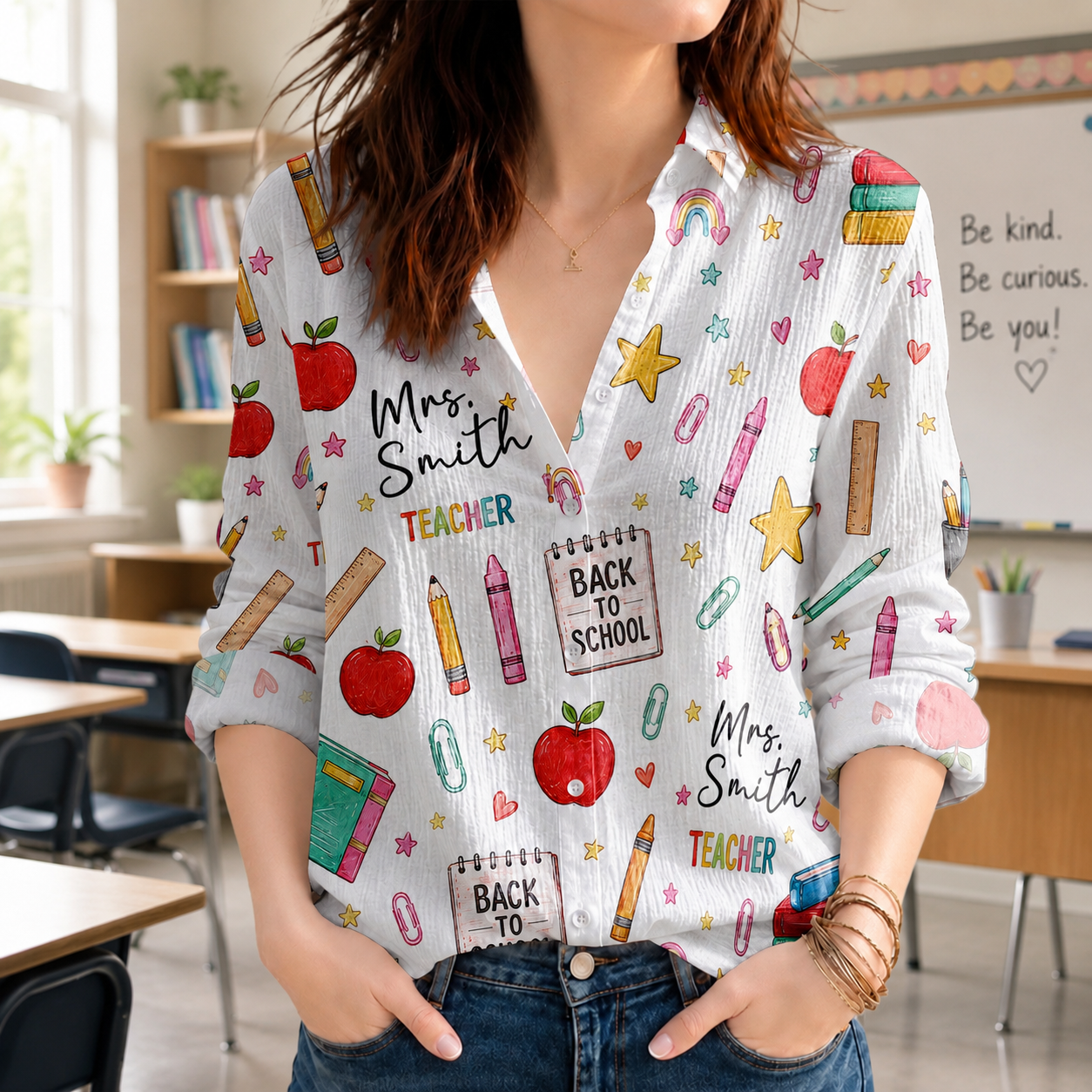 Custom Teacher Name Back To School Blouse Shirt CH07 180022