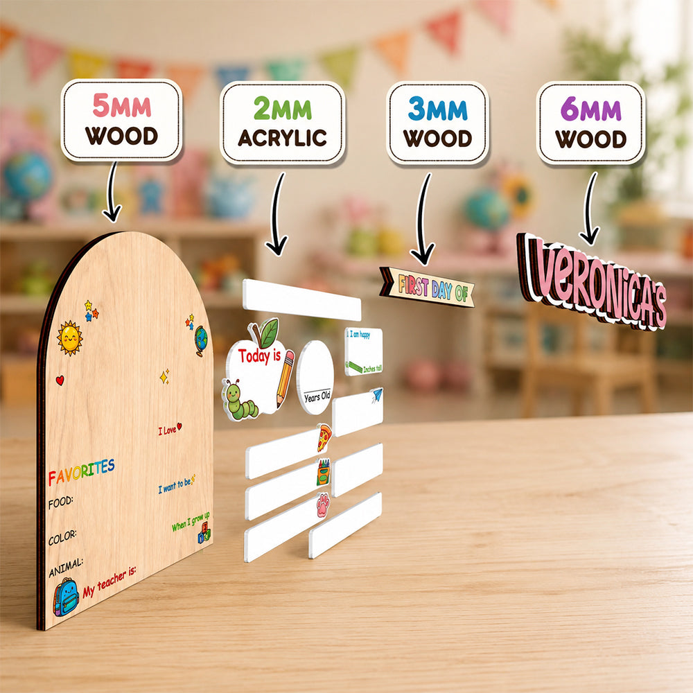 Personalized First Day of School Sign, Custom Back to School Wooden Board CH07 911868
