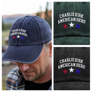 Justice For Charlie Kirk - American Hero Washed Denim Baseball Cap LM32 65665
