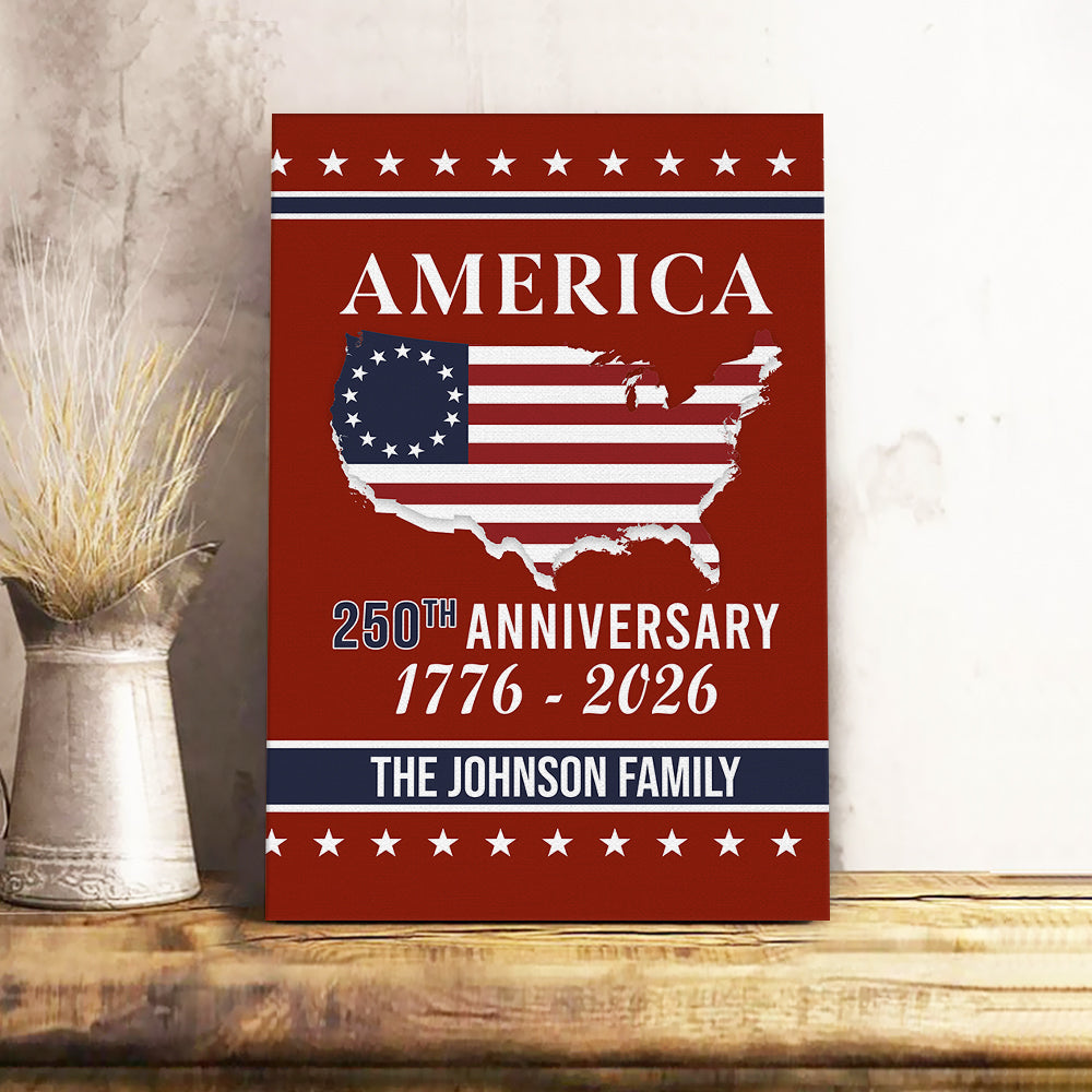 Personalized Family Name America 250th Anniversary Canvas Poster HO82 901442
