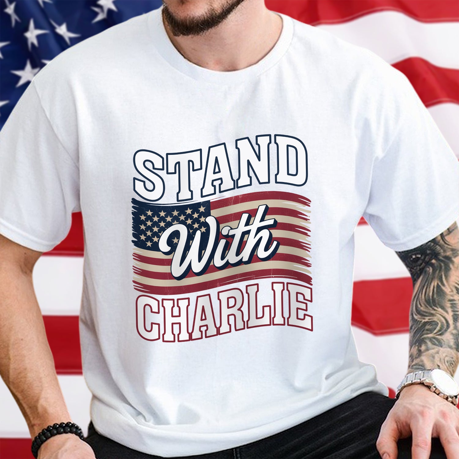 Stand With Charlie Kirk - Great American Patriot Bright Shirt LM32 65511