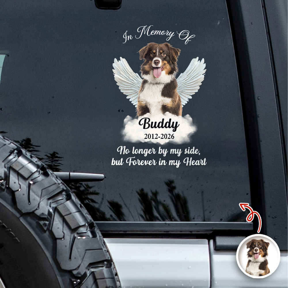 Custom Photo Dog Loss Memorial Car Window Decal Sticker CH07 910478