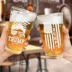 I’m Still A Trump Girl With Flag Engraved Beer Glass HO82 62584