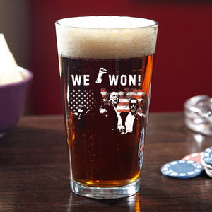 Trump We Won Inauguration 47 US President 2025 Election Print Beer Glass HO82 65216