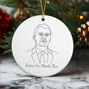 Justice For Charlie Kirk Ideas Are Bulletproof Ceramic Ornament LM32 65609