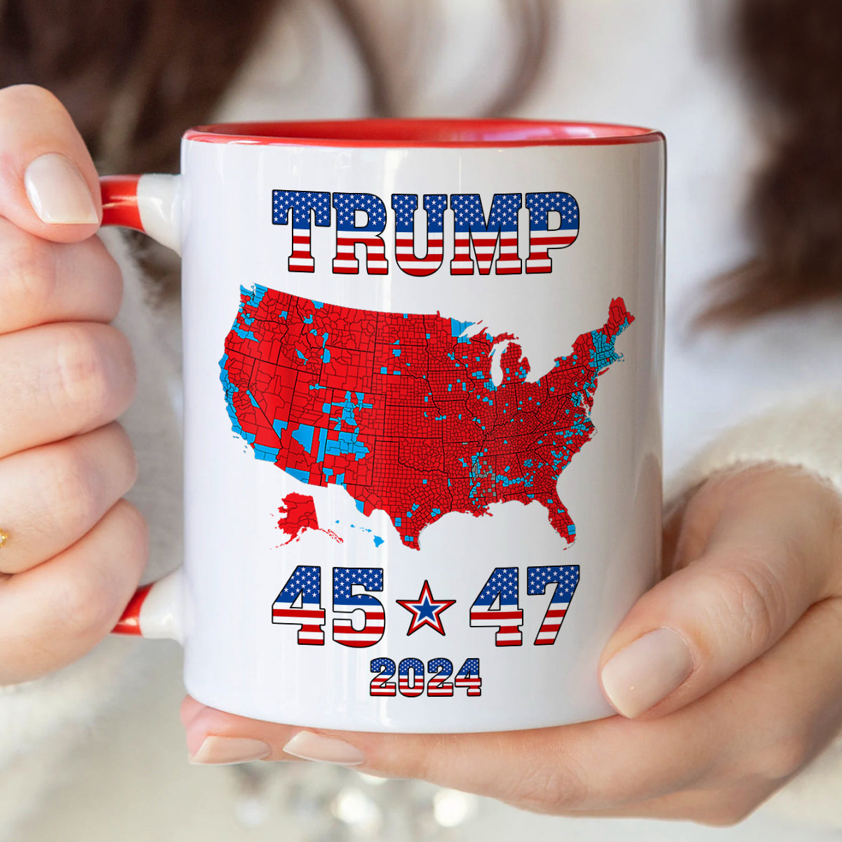 Trump 45 47 US Presidential Election 2024 Map Accent Mug N304 HA75 64136