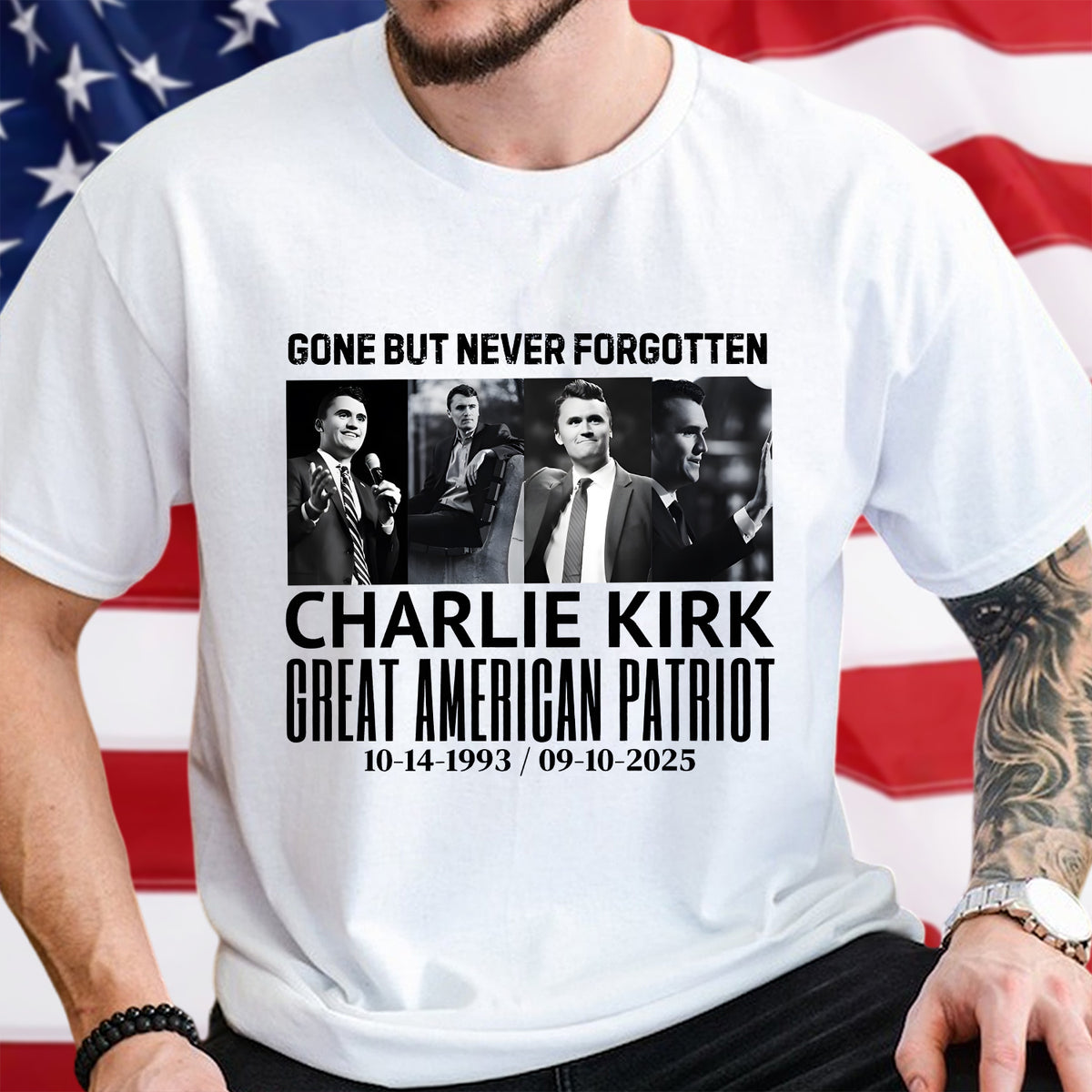 Justice For Charlie Kirk Gone But Never Forgotten Bright Shirt LM32 65425