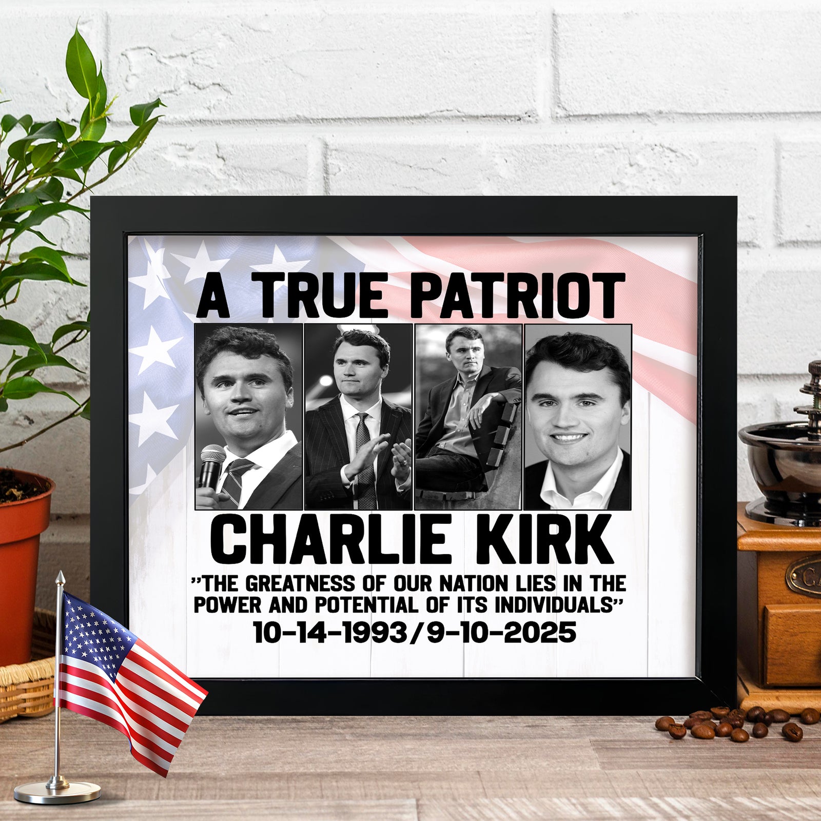 Charlie Kirk True Patriot Picture Frame HO82 65974