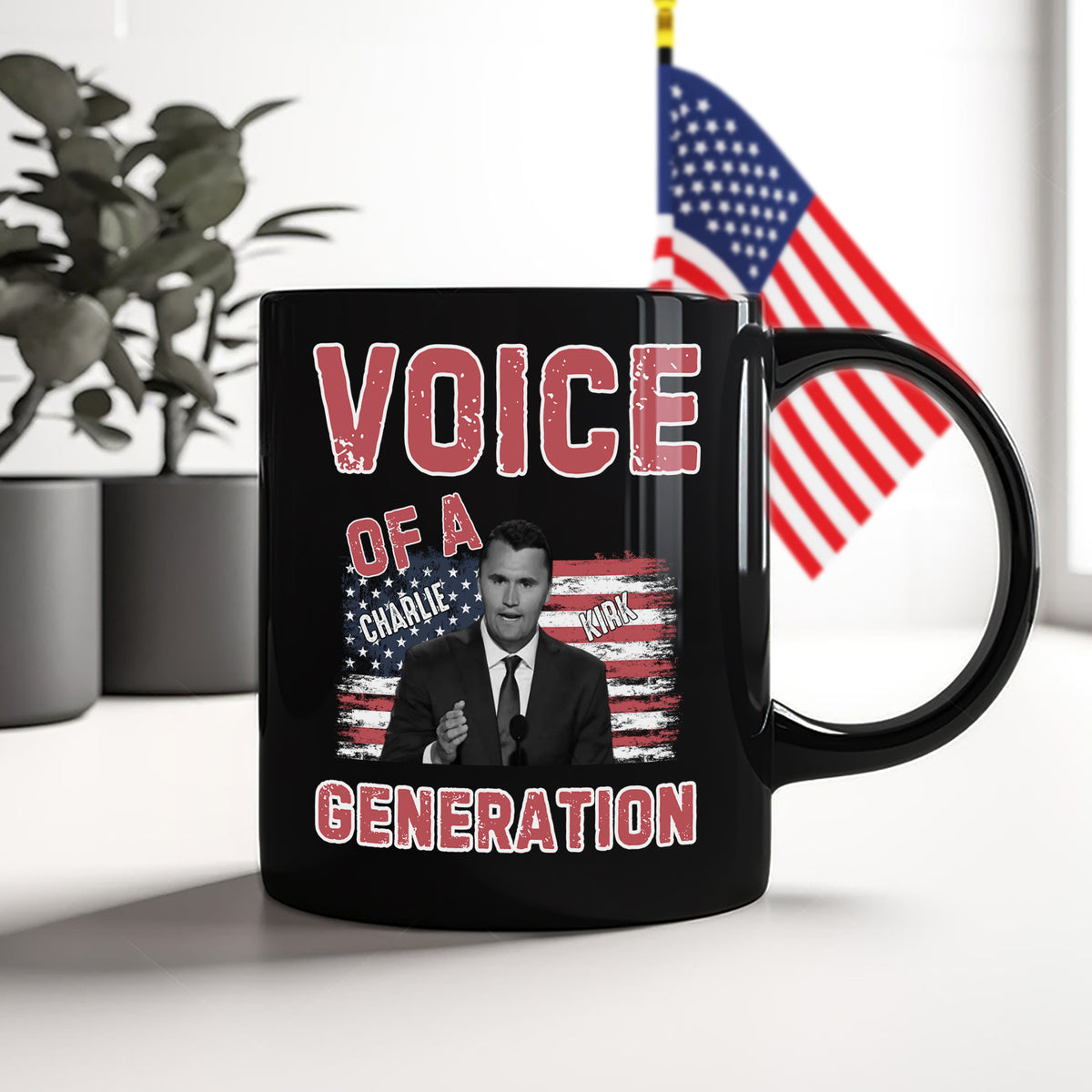 Voice Of A Generation Charlie Kirk Black Mug HO82 65960