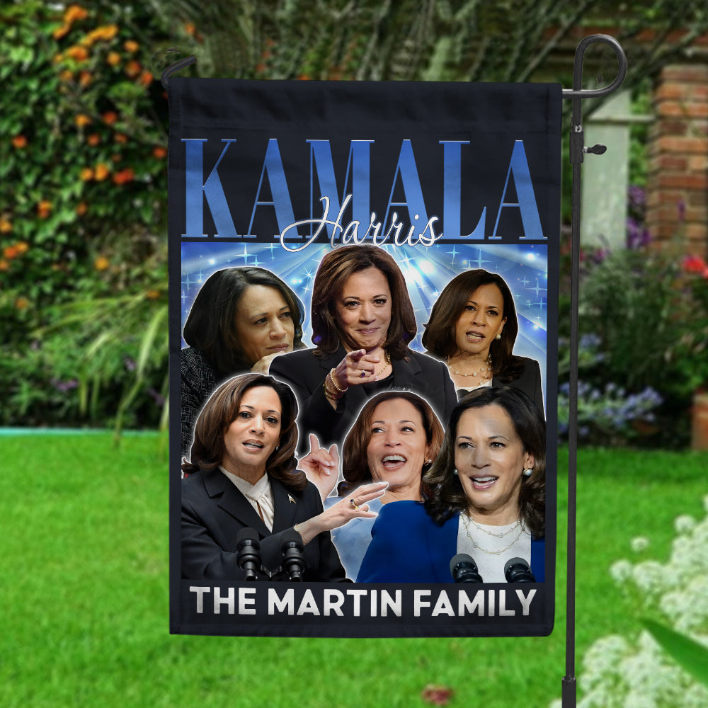 Custom Family Name Kamala Harris Garden Flag TH10 63365