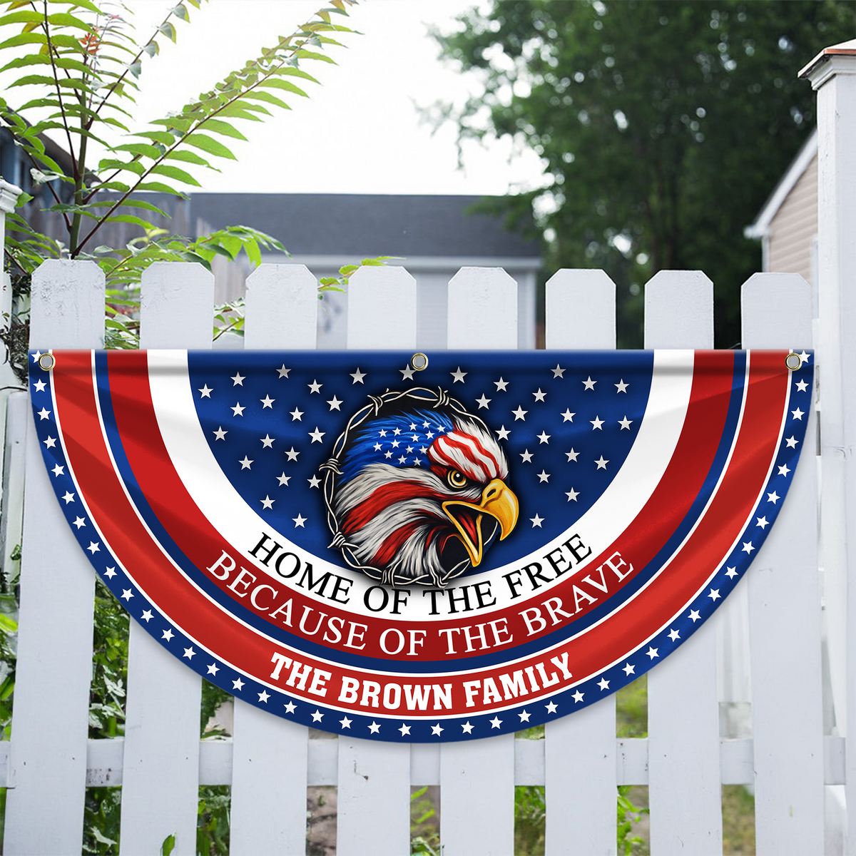 Custom Family Name Home Of The Free Because Of The Brave Non-Pleated Fan Flag CH07 910180