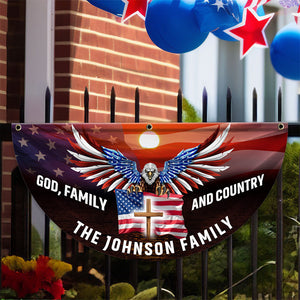Custom Family Name God Family And Country America Non-Pleated Fan Flag TH10 896437