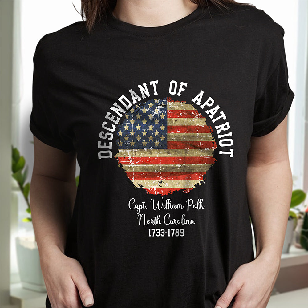 Personalized Name Descendant Of A Patriot Dark Shirt LM32 895543