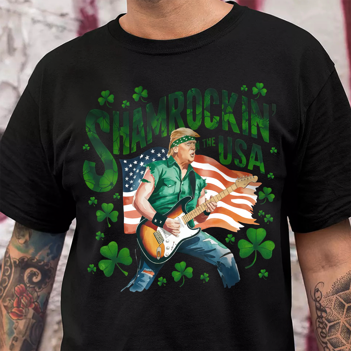 Shamrockin’ The Usa Trump ST. Patrick’s Day Dark Shirt CH07 67330