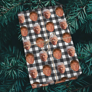 Custom Trump Face With Christmas Pattern Wrapping Paper HO82 65452