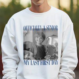 Personalised Vintage Photo And Year Senior - Officially A Senior - My Last First Day Bright Shirt HA75 922054