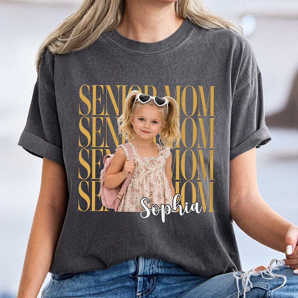 Custom Photo Senior Mom Comfort Shirt 2027, Personalized Class Of 2027 Gift, Proud Senior Mom Gift HO82 903272