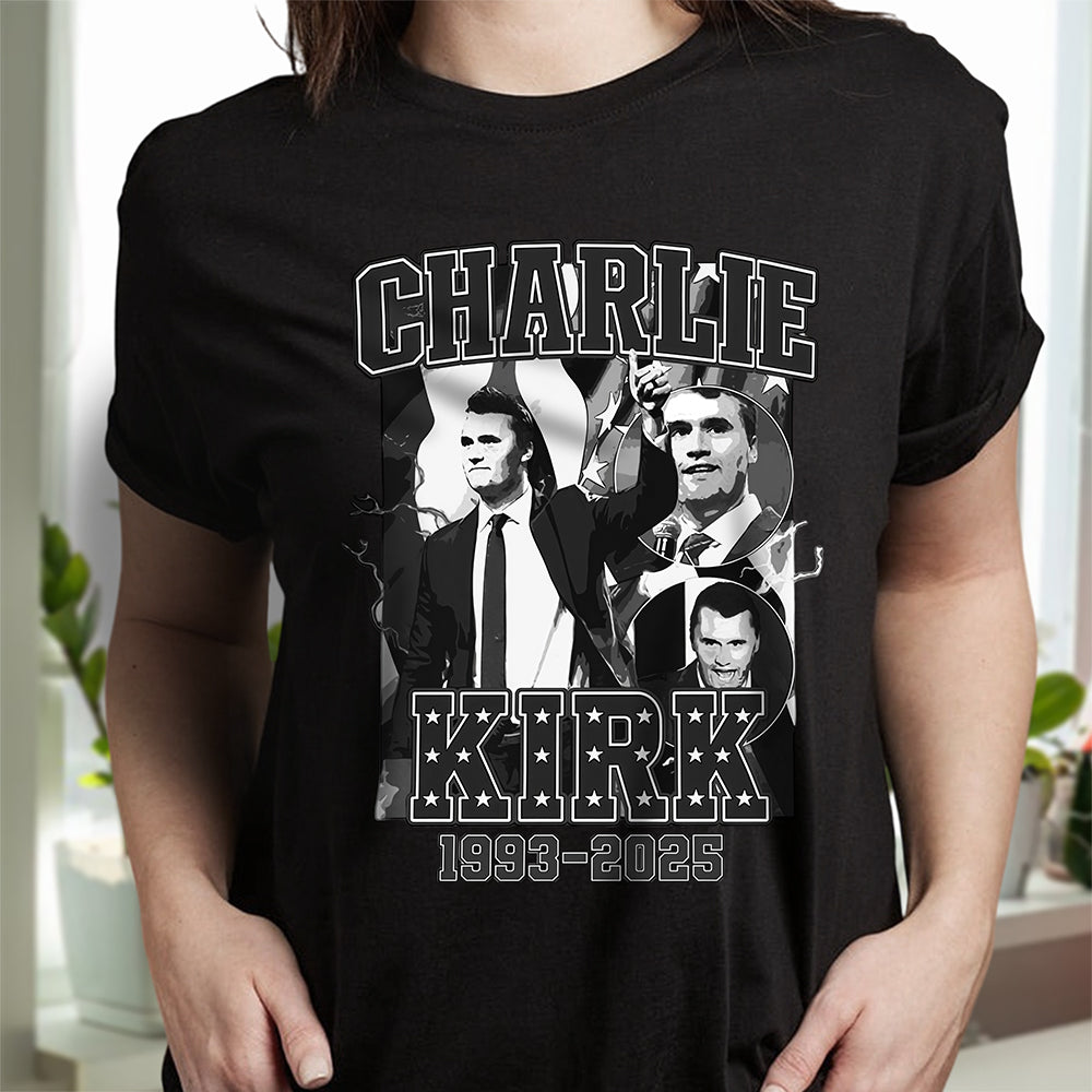 Pray For Charlie Kirk 1993 - 2025, Memorial Dark Shirt TH10 64407