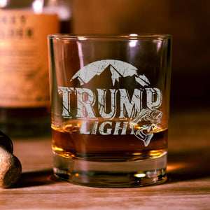 Custom Trump Light Fishing Lovers Engraved Rock Glass HO82 65470