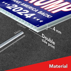 Trump 2024 Yard Sign -16X12 Coroplast Donald Trump 2024 Yard Sign Double Sided - President Trump Take America Back - Trump 2024 Sign - Trump Maga Sign