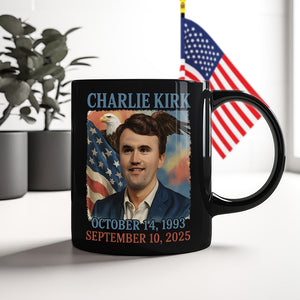 Pray for Charlie Kirk Black Mug HA75 64558