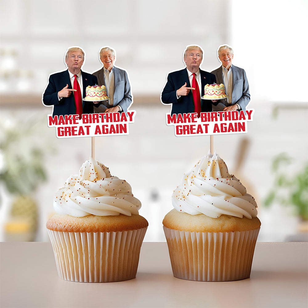 Custom Photo Trump Mom Trump Dad Party Decoration Cupcake Toppers LM32 65333