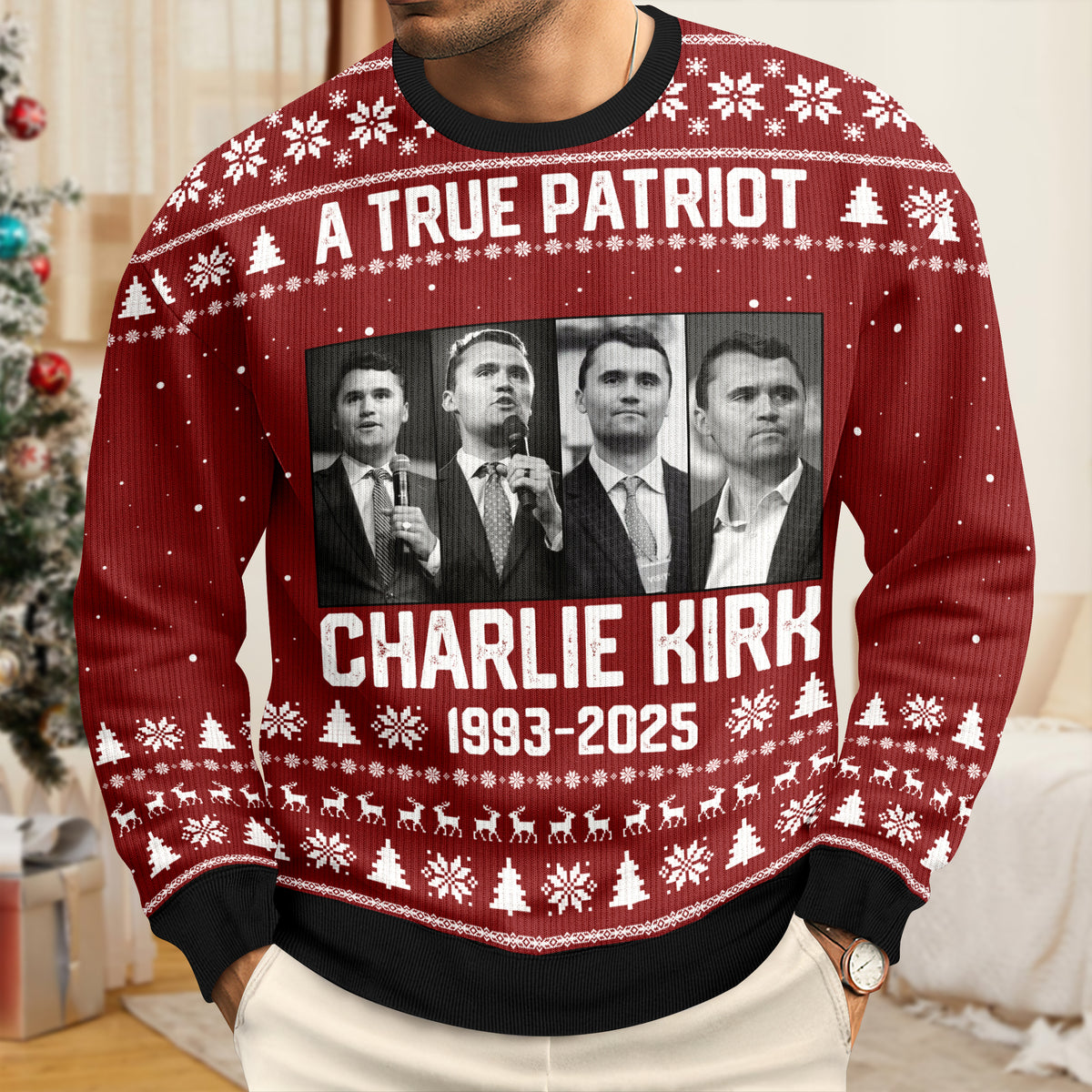A True Patriot Charlie Kirk Ugly Sweatshirt TH10 64581