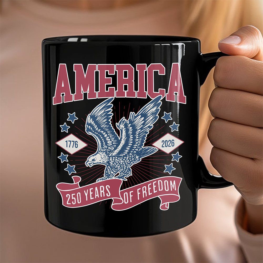 America 1776 - 2026 250 Years Of Freedom Black Mug HA75 897018