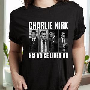 Charlie Kirk His Voice Lives On Dark Shirt HO82 65896