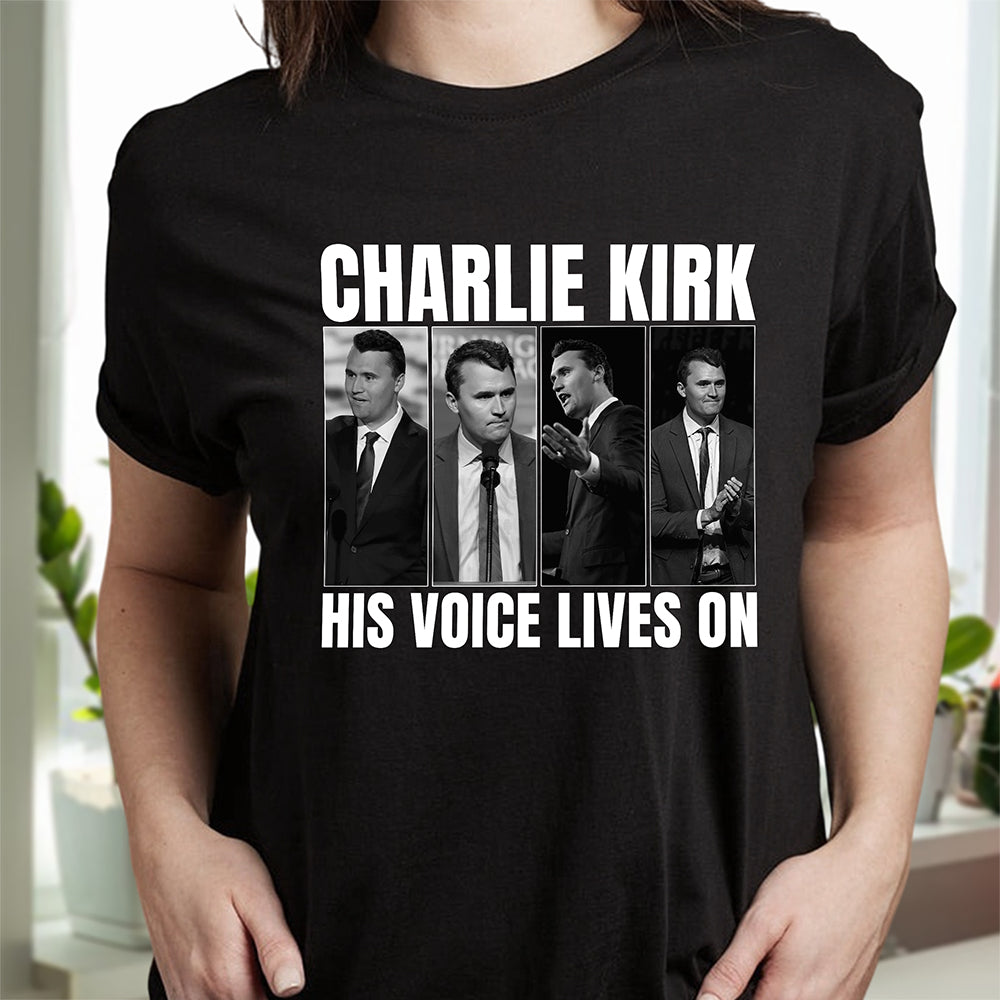 Charlie Kirk His Voice Lives On Dark Shirt HO82 65896