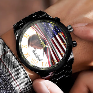 Make America Great Again Trump Signature US Flag Wrist Watch HA75 64392