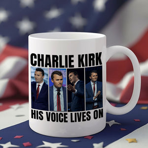 Charlie Kirk His Voice Lives On White Mug HO82 65900