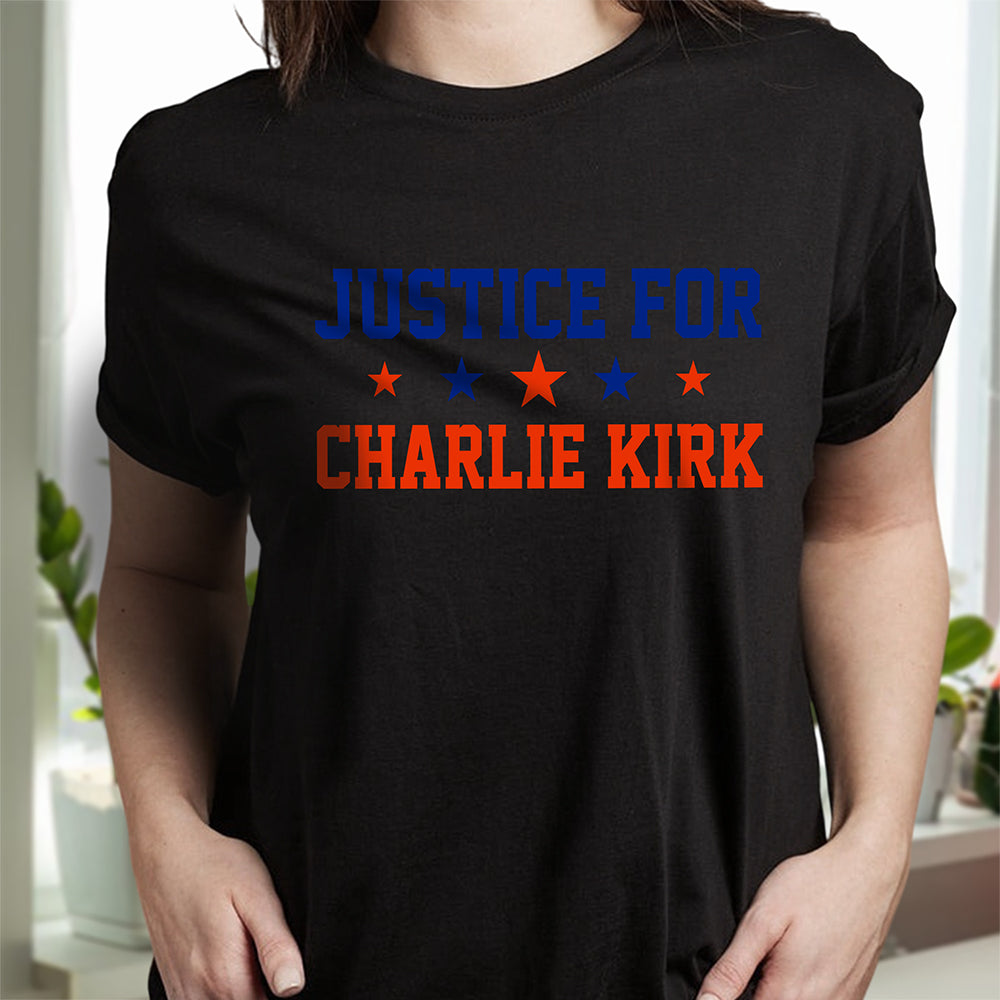 Justice For Charlie Kirk With Star Dark Shirt HO82 65860