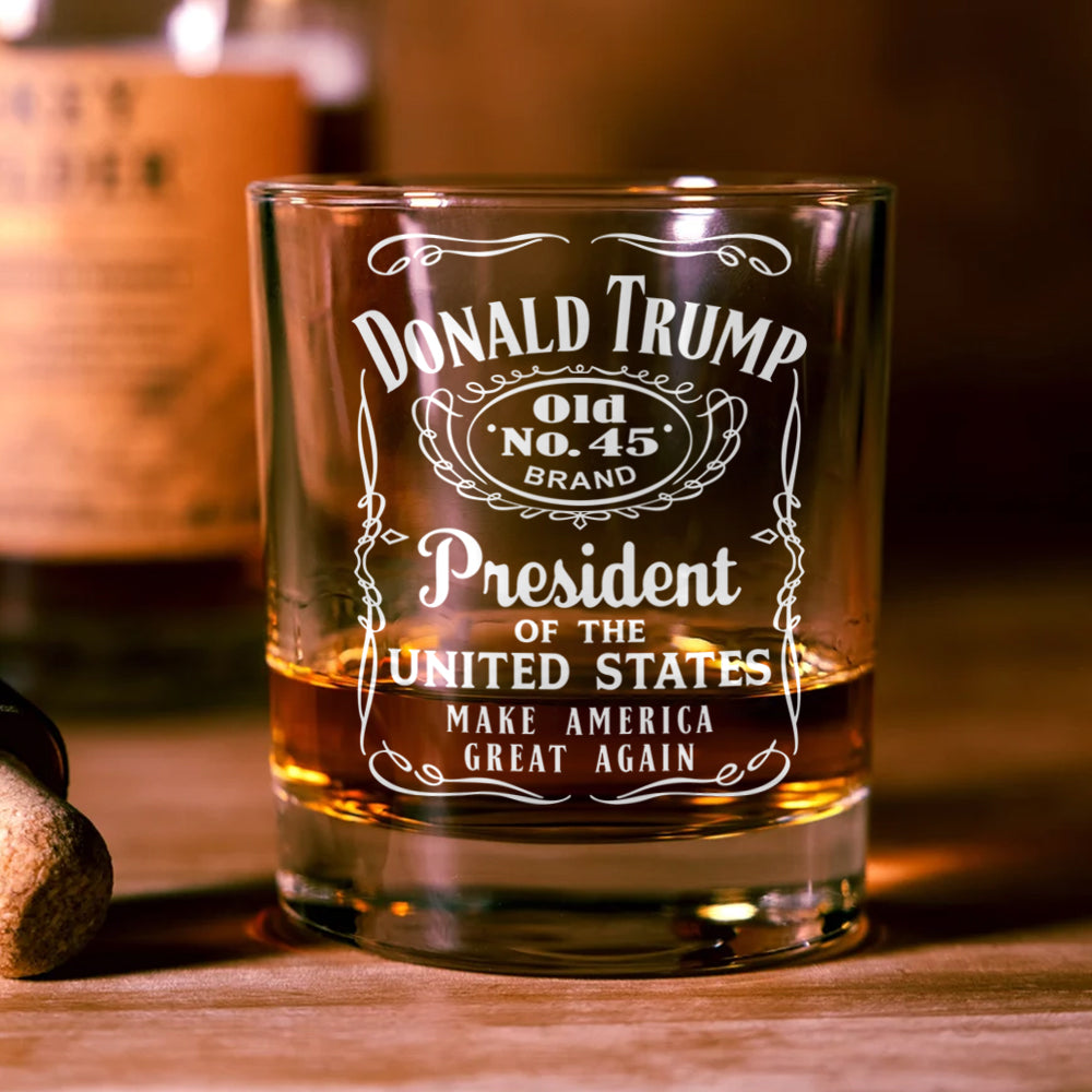 Donald Trump President Of United States Old No. 45 Rock Glass HO82 65284