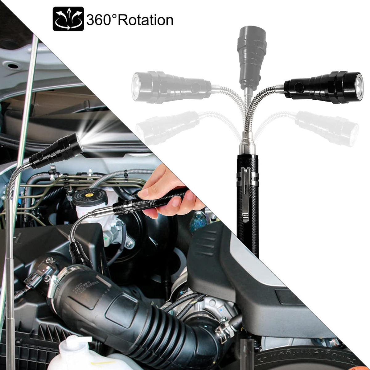 Fathers Day Dad Gifts for Him Magnetic Flashlight Pickup Tool Stocking Stuffers for Men Cool Magnet Telescoping Gadgets with LED Valentines Day for Mens Husband Christmas Gifts