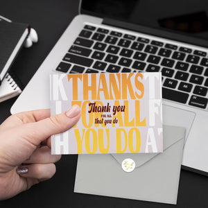 30 Teacher Appreciation Cards Bulk with Envelopes - Teacher Thank You Cards 300GSM Blank Greeting Cards for Teachers, Employees, Nurse, Volunteers and Doctor