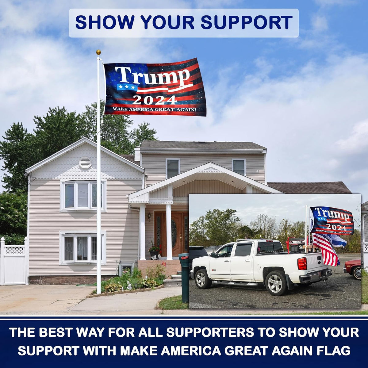 Trump 2024 Flag 3X5 Ft - 3 Ply Trump Flag 2024 Double Sided - Make America Great Again Flag - Bright Vivid Colors Donald Trump Flags 3X5 Outdoor - Trump MAGA Flag - Indoor Outdoor Trump Banner - Trump Merchandise 2024