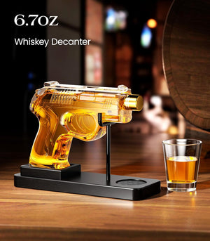 Gifts for Men Dad, Whiskey Decanter Sets for Men, Gun Decanter, Birthday Funny Gun Gift Ideas for Him Boyfriend, Liquor Dispenser for Bar Vodka, Men Cave Decor, Military Retirement Present