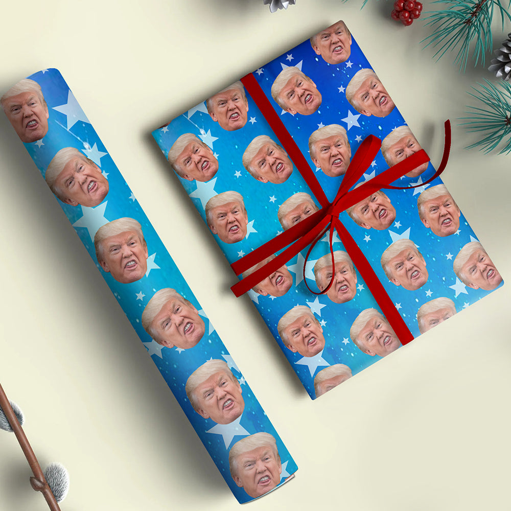 Custom Trump Face Galaxy Wrapping Paper For Christmas Gift HO82 65450