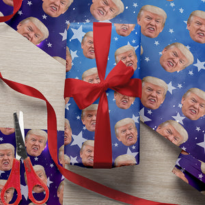 Custom Trump Face Galaxy Wrapping Paper For Christmas Gift HO82 65450