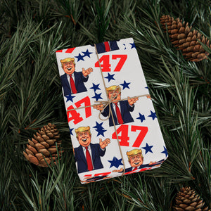 Trump 47 Political Wrapping Paper, Fun, Patriotic Gift Wrap for Trump Supporters, Maga Gift Wrap, Funny Trump Gifts