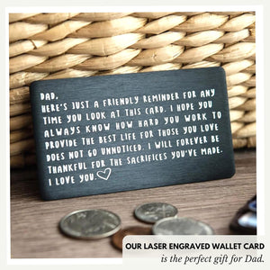 Wallet Card for Dad - Perfect Birthday, Valentine'S Day, & Father'S Day Gift from Son or Daughter, New Dad Keepsake, Best Dad Ever, Unique Birthday Gifts for Dad, Dad Gifts from Daughter & Son