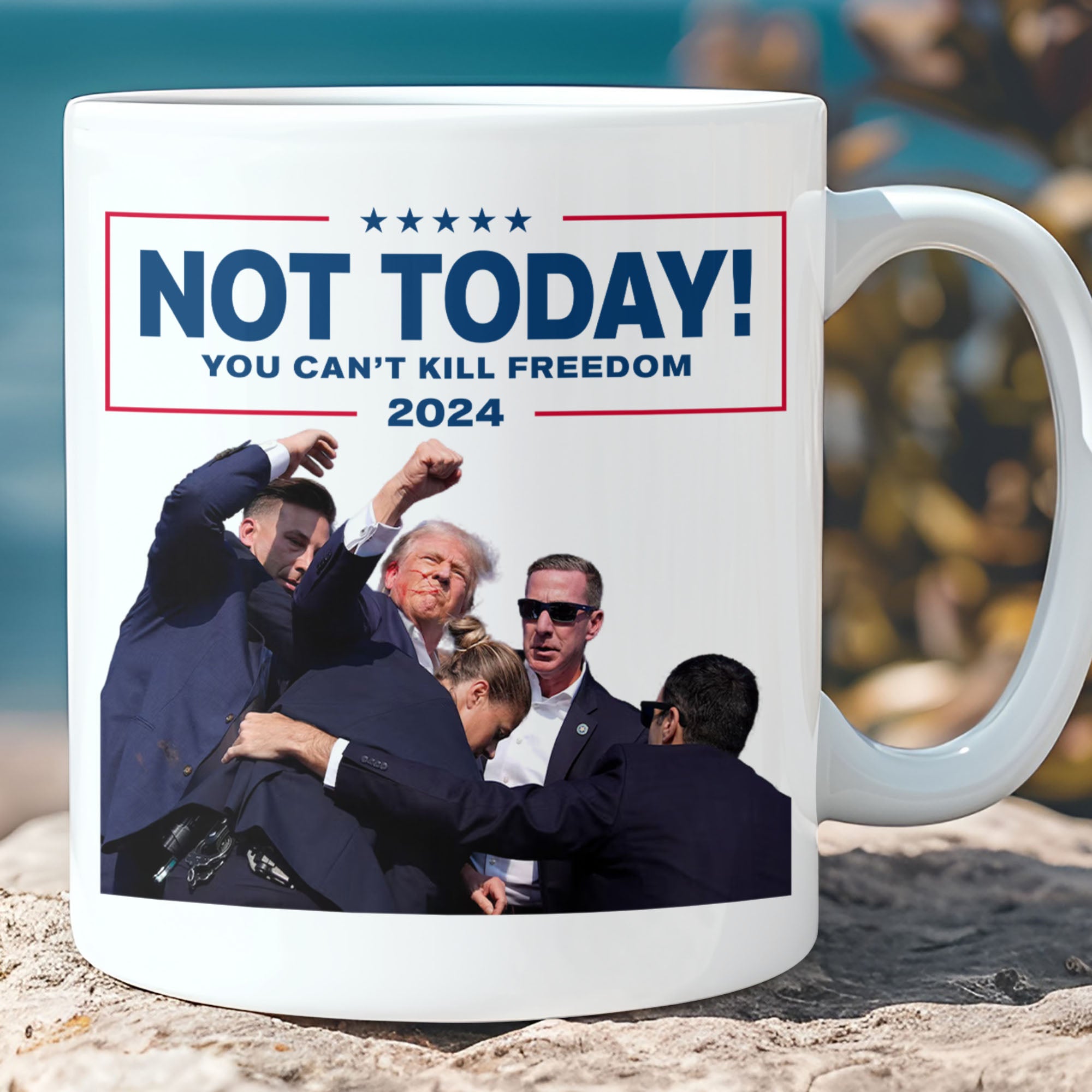 Not Today You Can't Kill Freedom | Trump Fight 2024 Mug | Trump Pennsylvania Rally | Trump Fight Mug C1109 - GOP