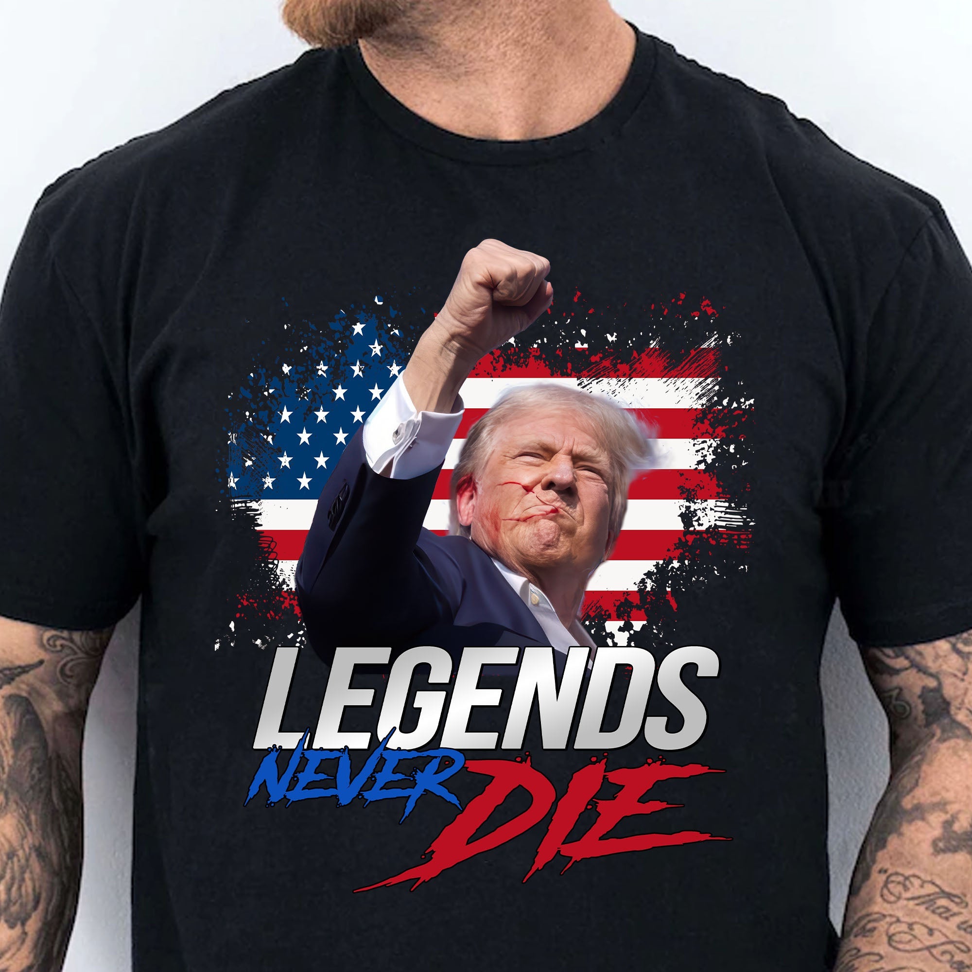 Trump Legends Never Die | Trump Fight 2024 Shirt Pennsylvania Rally | Shirt Dark C1116 - GOP