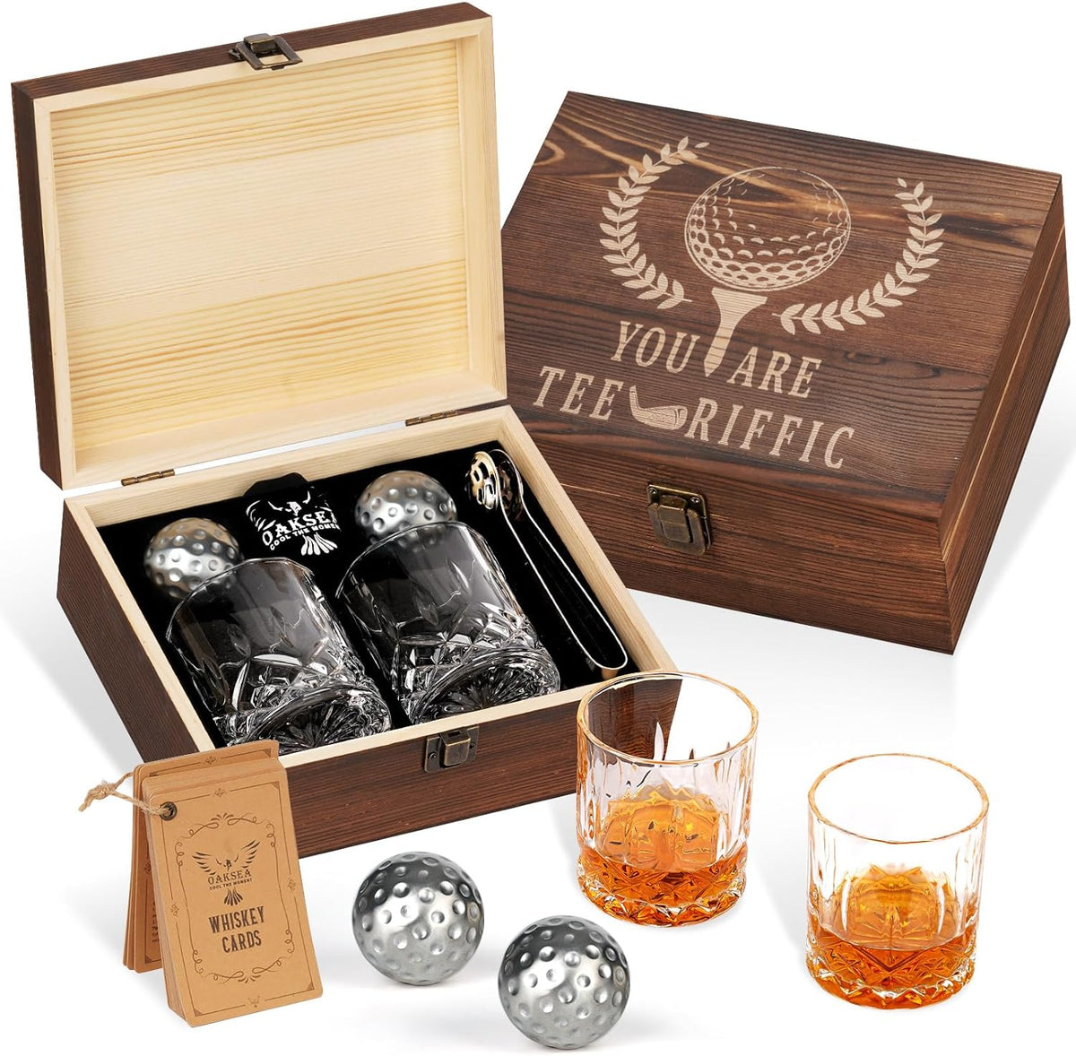 Gifts for Men, Dad Birthday Gifts for Fathers Day from Daughter Son Wife, Engraved World'S Best Dad Whiskey Stones Glasses Set, Cool Bourbon Scotch Cocktail Set Gifts
