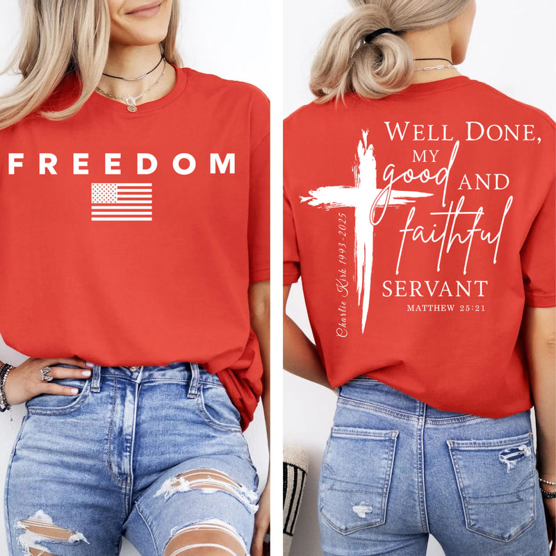 Red Charlie Kirk Freedom Christian Faith Good Shirt TH10 64515
