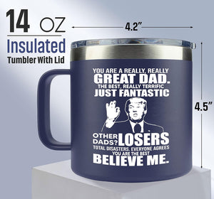 Gifts for Dad from Daughter, Son - Dad Gifts from Daughter, Son for Fathers Day - Birthday Gifts for Dad, Funny Dad Birthday Gifts - Best Dad Mug 14Oz